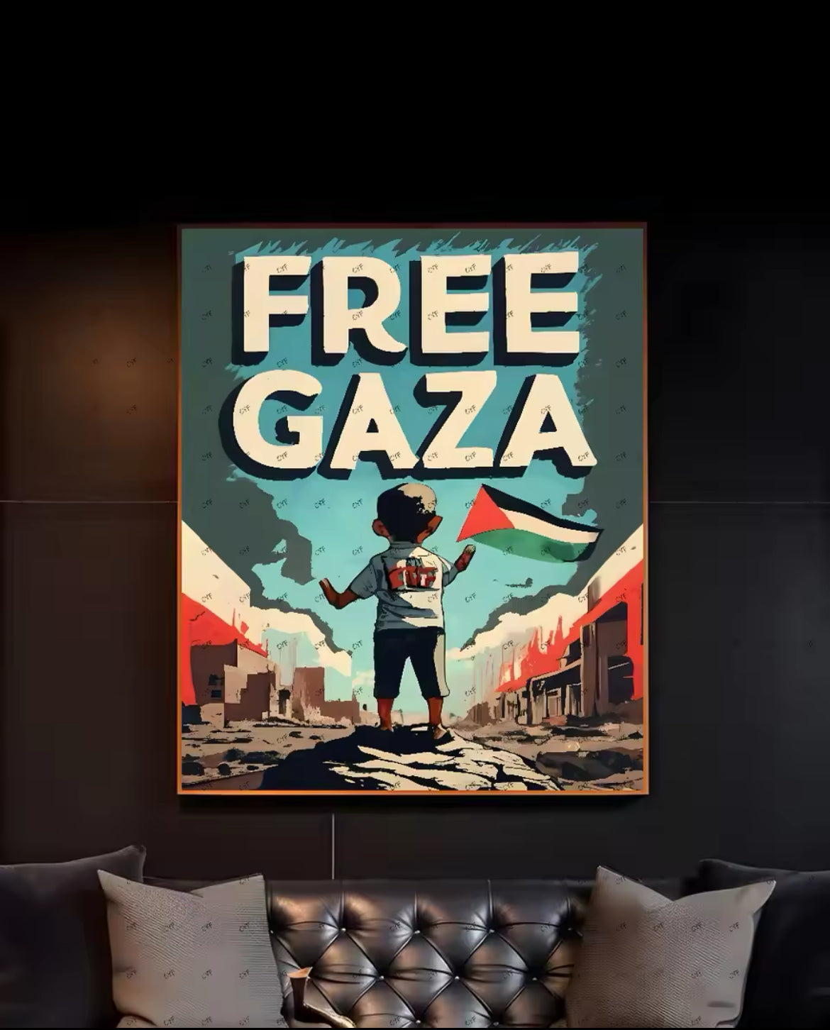 PalestineCanvas™ Free Gaza Art Frame